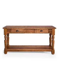 Aparador de Apoio Rústico Decorativo em Madeira Maciça Bh 150cm com Pés Torneados - Natural