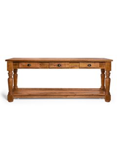 Aparador Rústico Decorativo em Madeira Maciça Bh 200cm com Pés Torneados - Natural