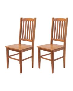Kit 2 Cadeiras Gourmet Rústica para Restaurantes em Madeira Maciça Bh - Natural