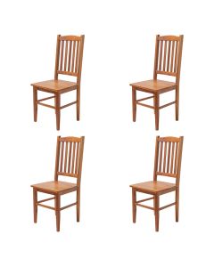 Kit 4 Cadeiras Gourmet Rústica para Restaurantes em Madeira Maciça Bh - Natural